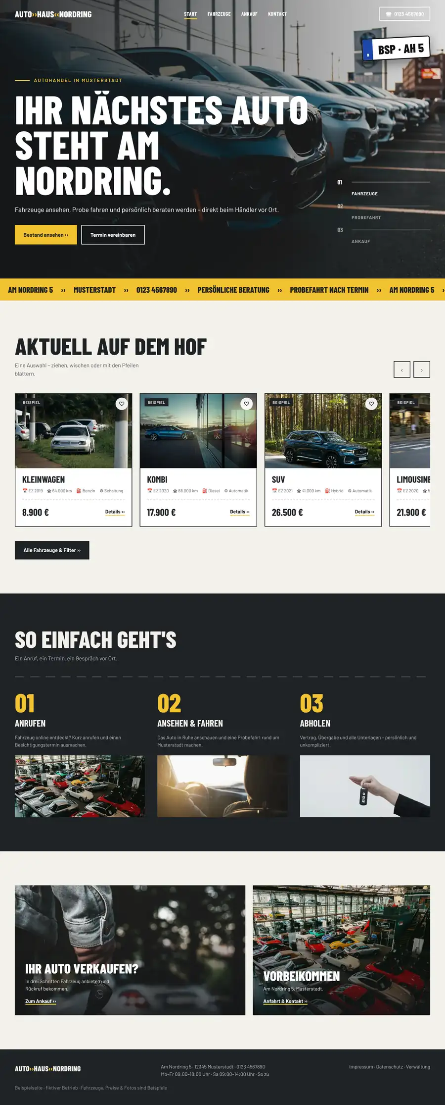 Beispielseite Autohaus Nordring am Computer